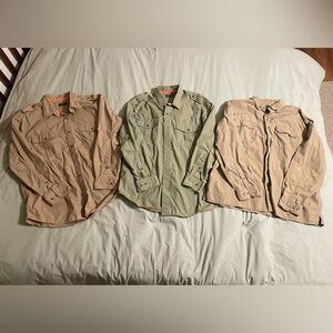 Orvis and Eotac Men's Lightweight Shirt Jacket Safari Style- Tan, Olive, Beige